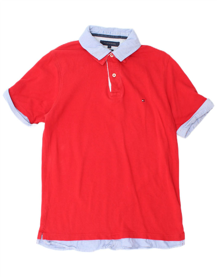 TOMMY HILFIGER Polo da uomo slim fit grande rossa in cotone