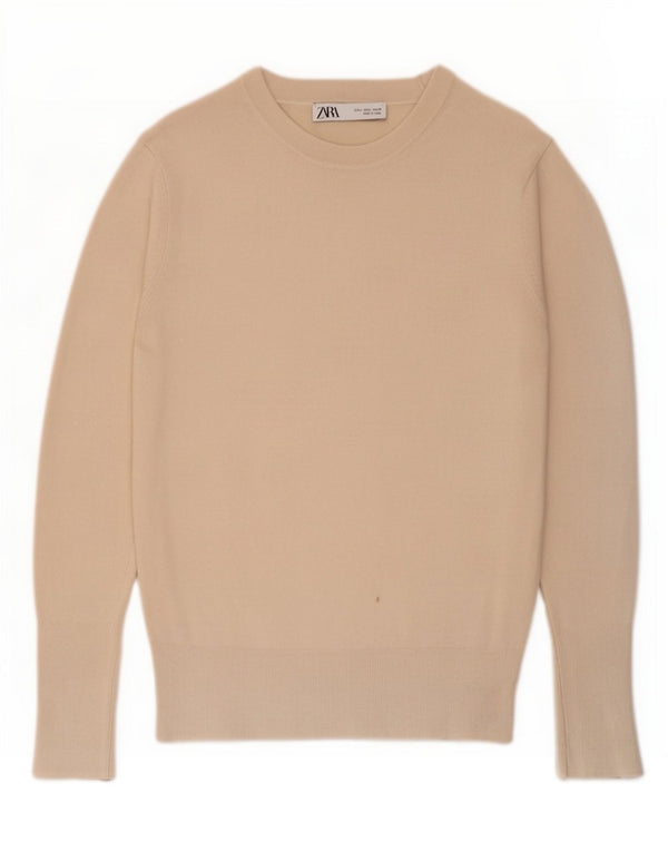 Maglione maglione con scollo a barca da donna Zara UK 14 grande bianco sporco