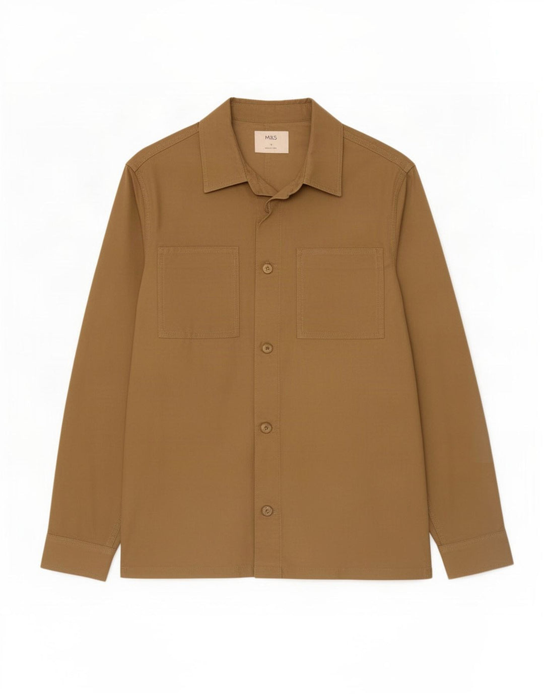 Giacca utility da uomo Marks & Spencer in cotone marrone medio