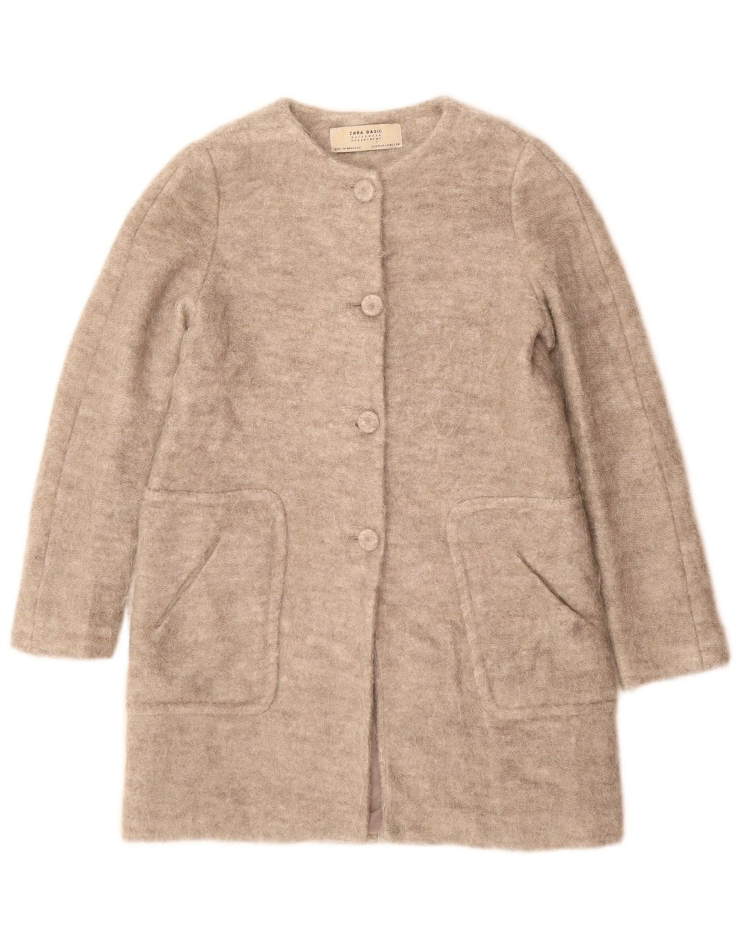 Cappotto Zara Donna UK 10 Small Grigio Viscosa