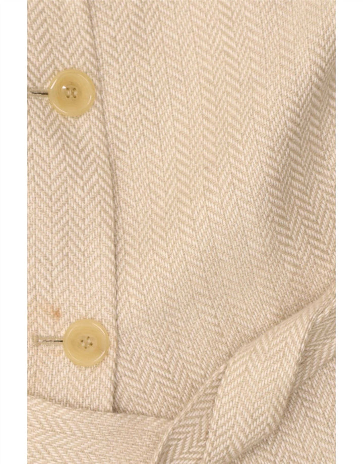 Cappotto da donna Elegance UK 12 Lino a spina di pesce beige medio