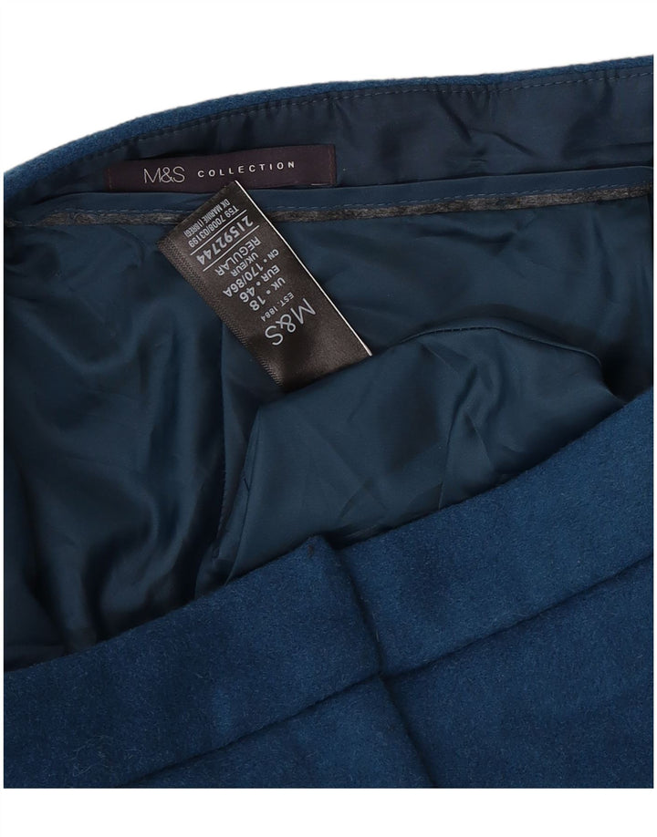 Minigonna da donna Marks & Spencer UK 18 XL W36 poliestere blu