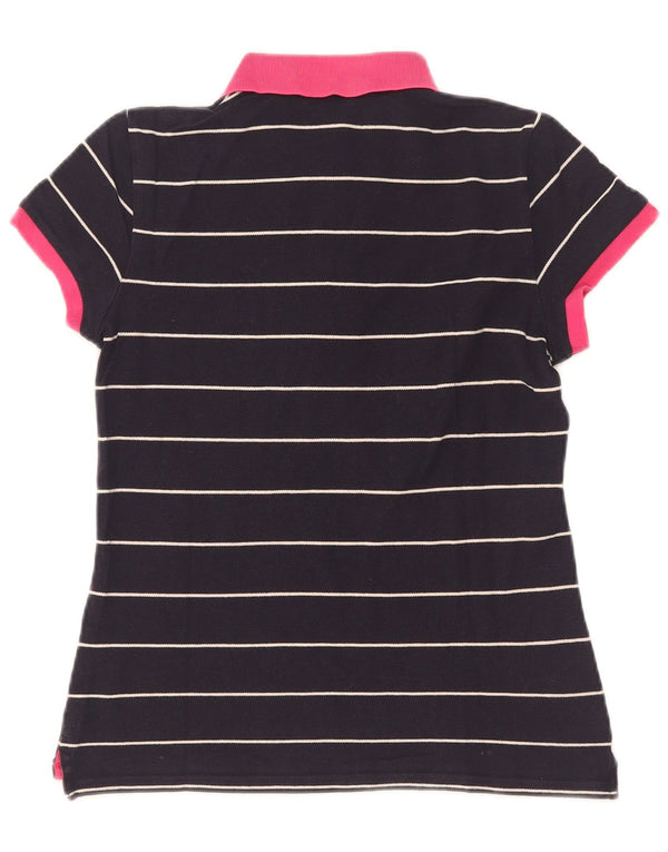 Polo da donna Ralph Lauren UK 10 piccola in cotone a righe blu navy