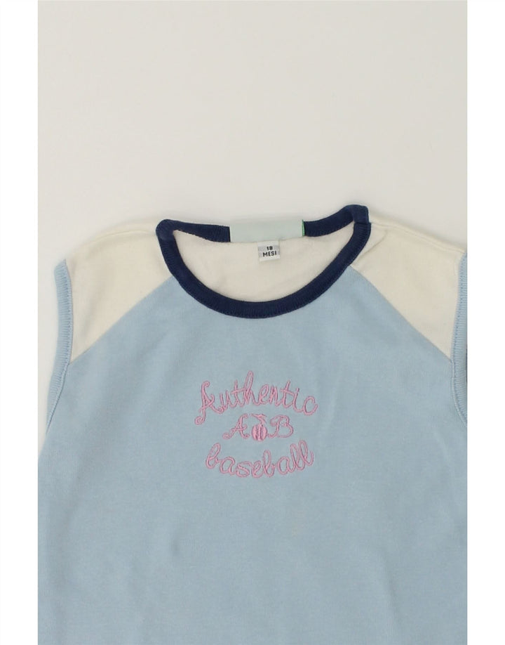 DIADORA Baby Girls Vest Top 12-18 Months Blue Colourblock Cotton | Vintage Diadora | Thrift | Second-Hand Diadora | Used Clothing | Messina Hembry 