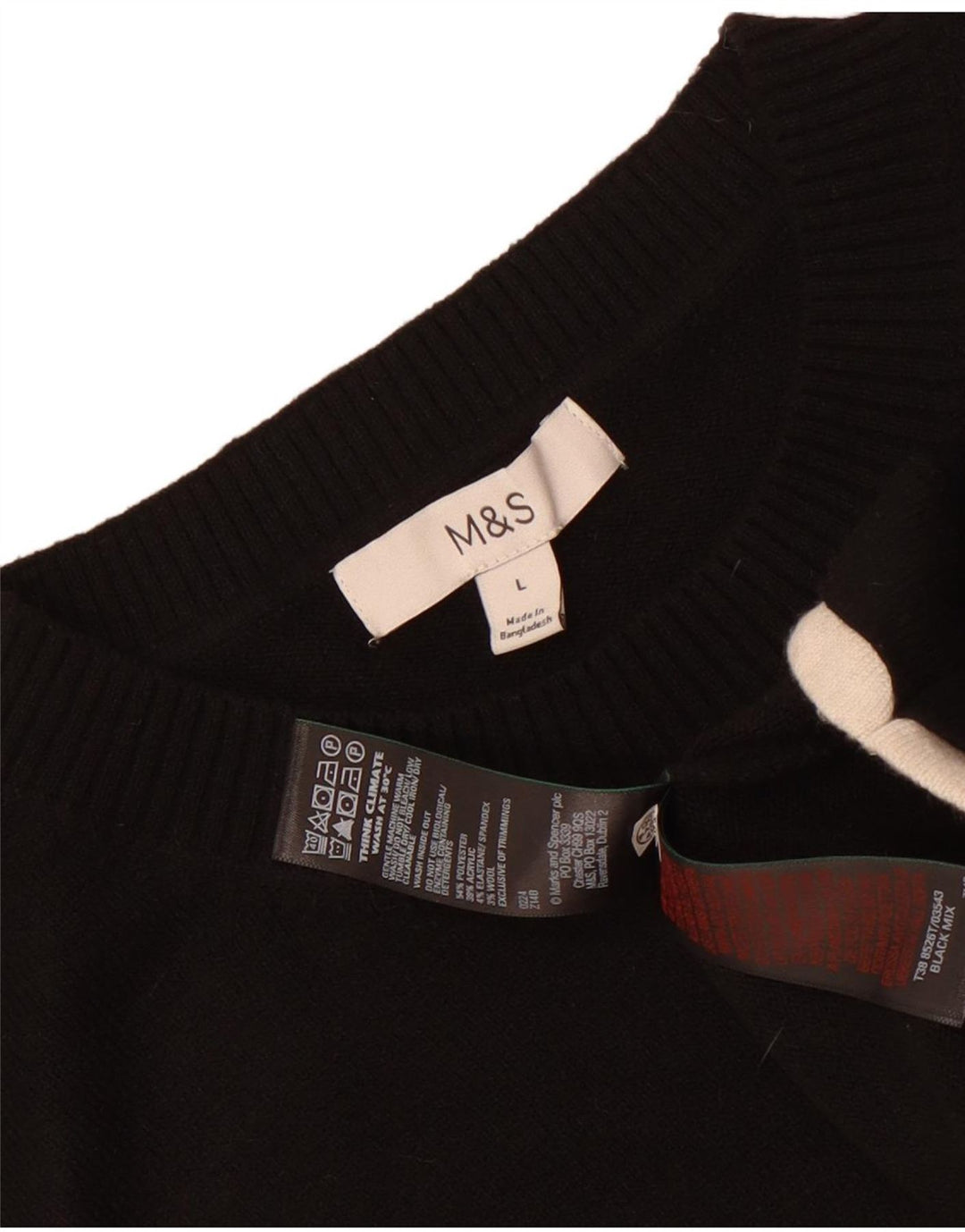 Canottiera da uomo Marks & Spencer grande nera in poliestere