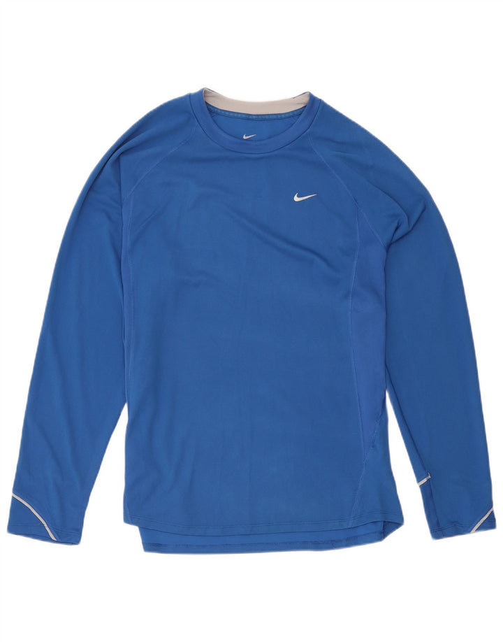 Top manica lunga Nike Dri Fit da donna UK 20/22 XL poliestere blu