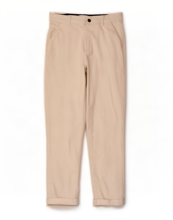 Crew Clothing Pantaloni chino dritti da donna UK 10 Small W26 L28 Bianco