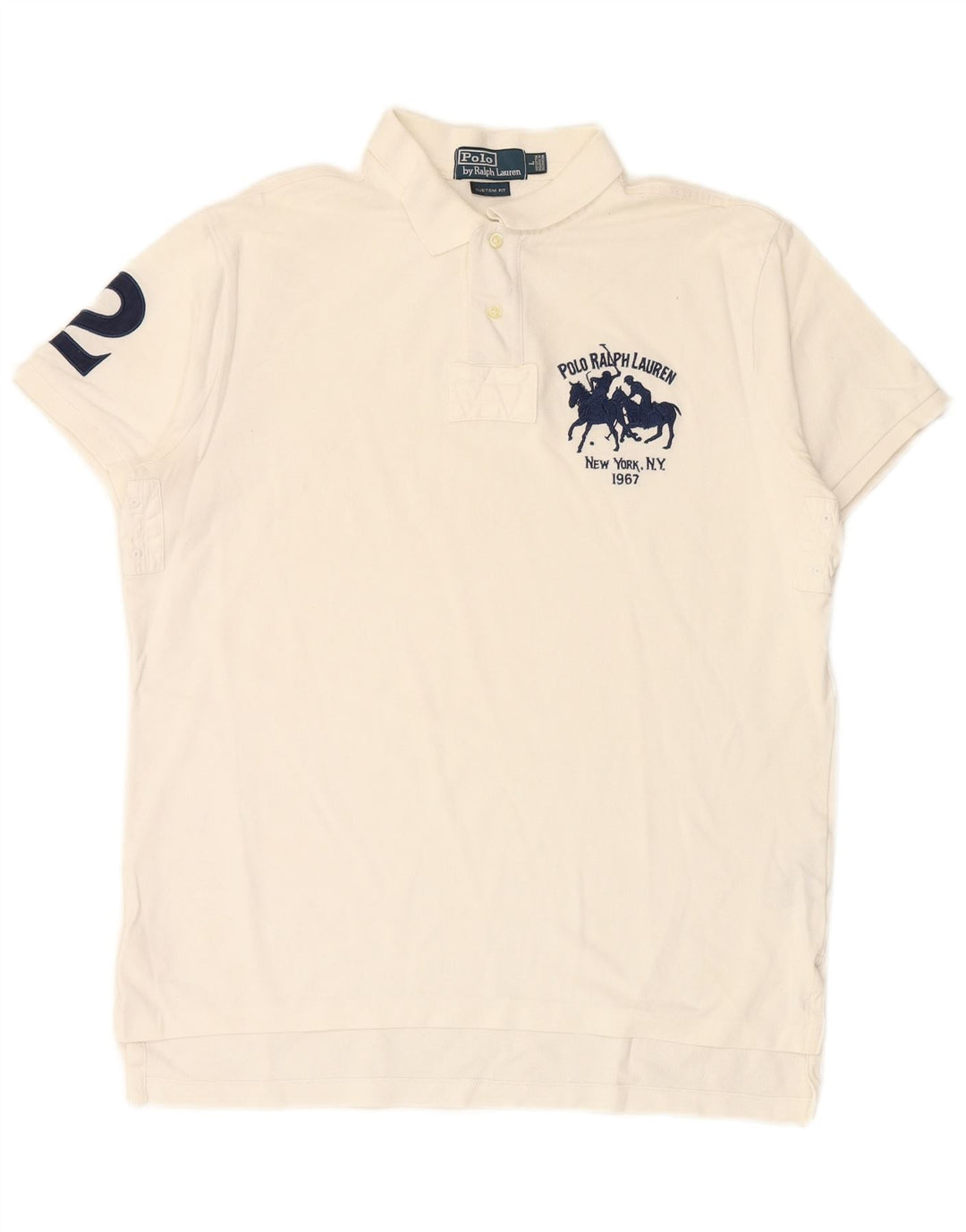 POLO RALPH LAUREN Polo da rugby da uomo su misura, grande, in cotone bianco