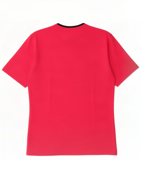 Adidas Uomo Climalite T-shirt Top Medium Pink Colourblock Poliestere