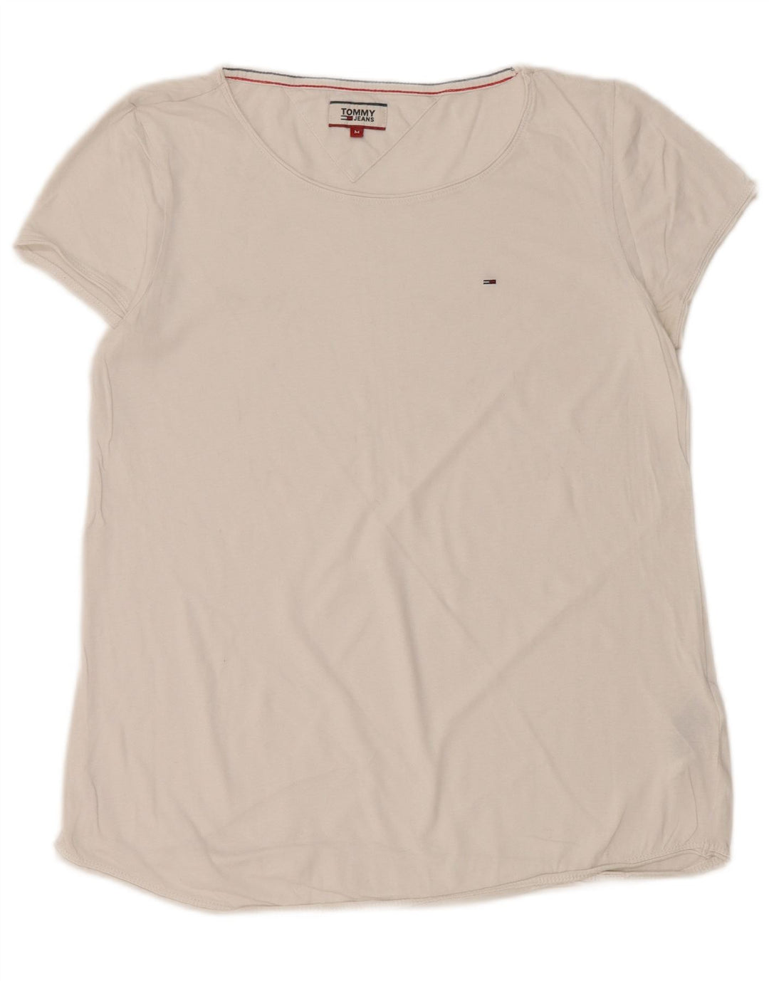 TOMMY HILFIGER T-shirt da donna Top UK 14 cotone bianco medio