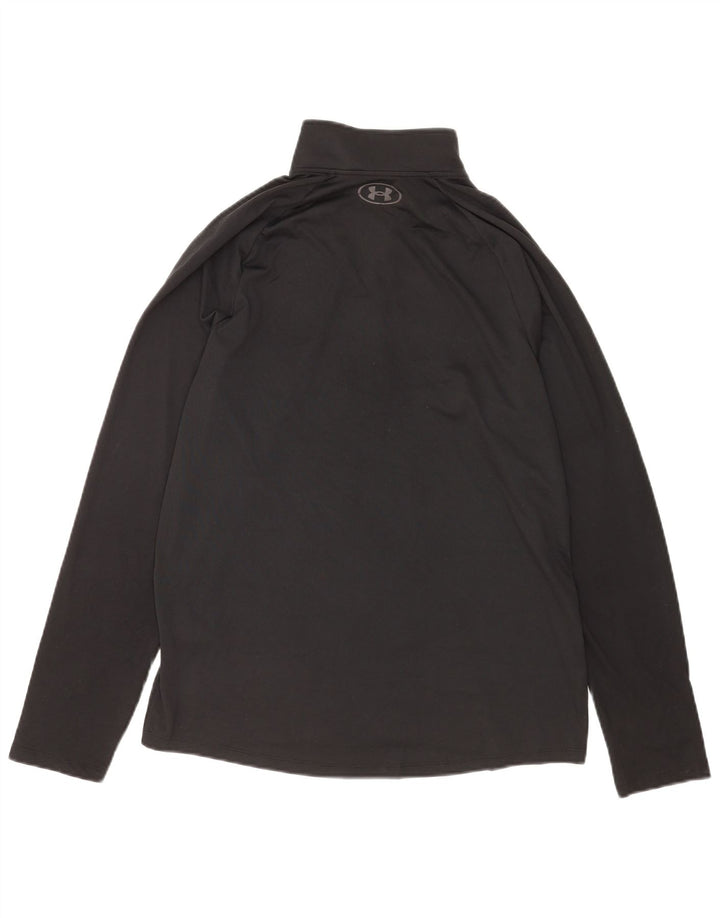 Maglia da ginnastica Under Armour da uomo con zip e collo in poliestere nero medio