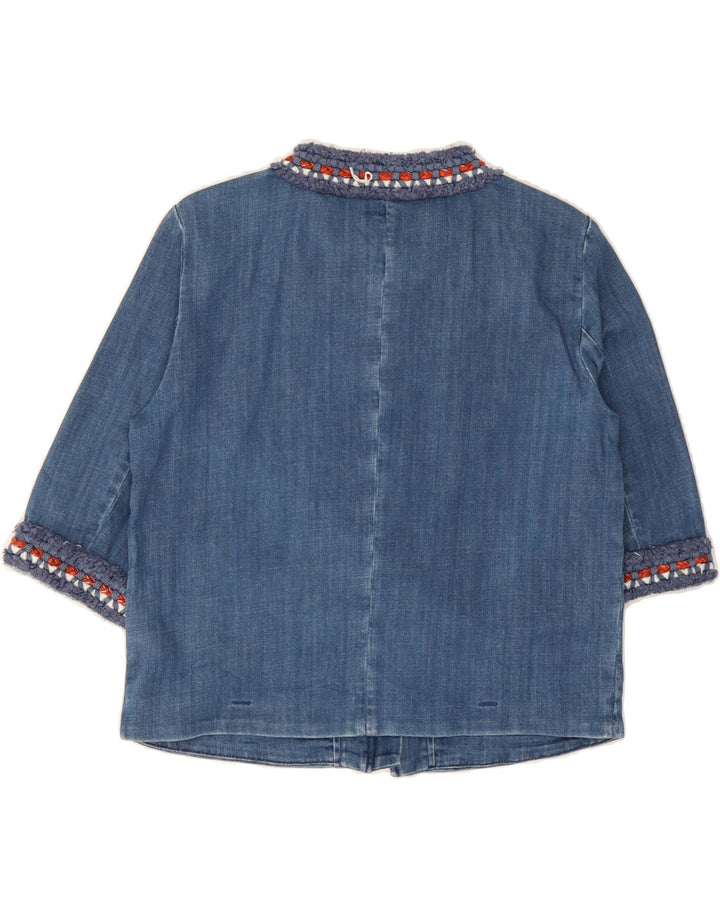 MAX & CO. Womens Short Sleeve Denim Jacket UK 12 Medium Blue Cotton Vintage Max & Co. and Second-Hand Max & Co. from Messina Hembry 
