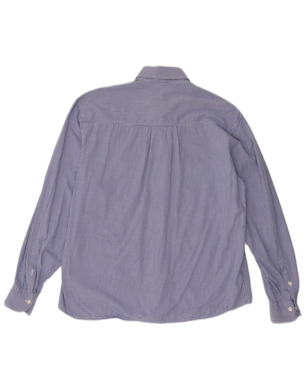 Emmanuel Schvili Camicia regolare a maniche lunghe da donna UK 18 XL Blu a quadretti