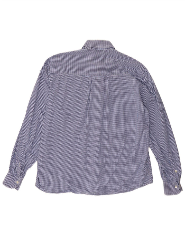Emmanuel Schvili Camicia regolare a maniche lunghe da donna UK 18 XL Blu a quadretti