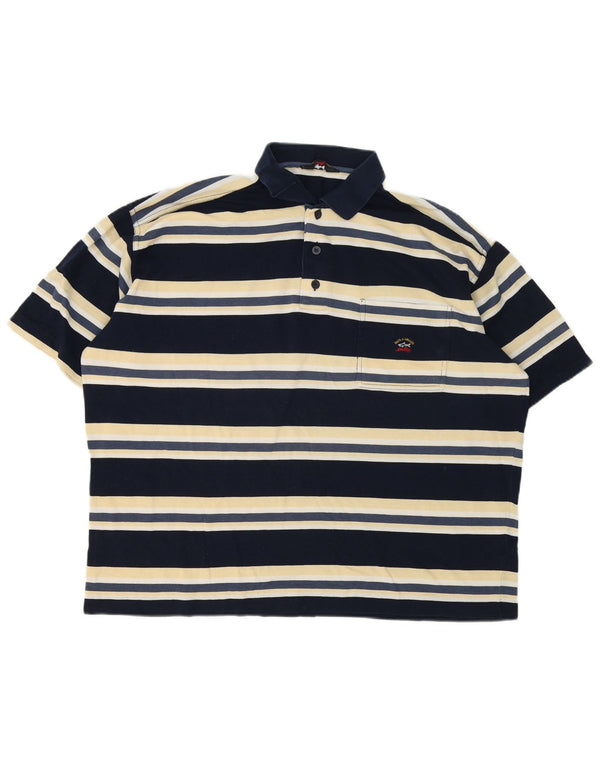 Polo da uomo Paul & Shark 2XL cotone a righe blu navy