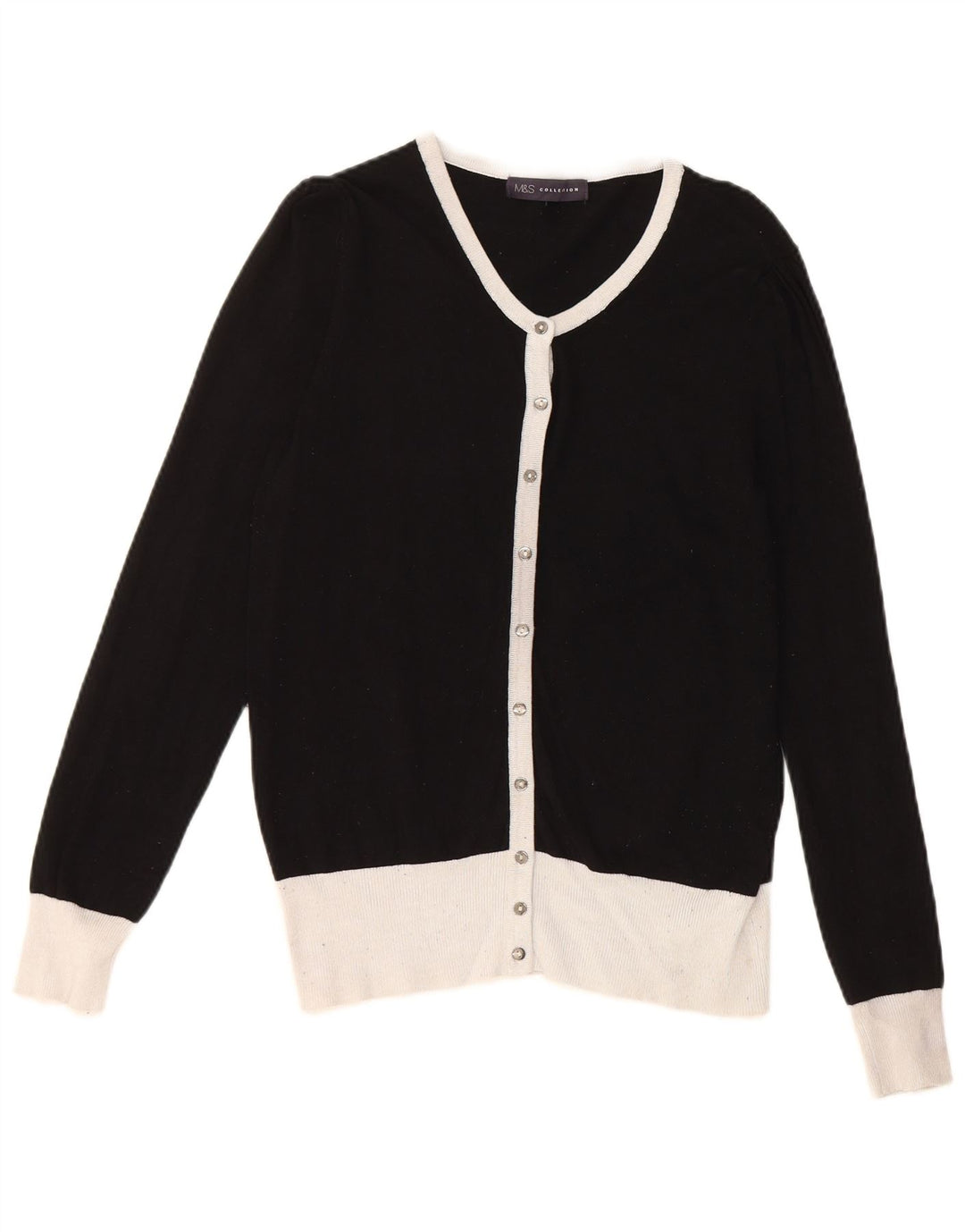Maglione cardigan da donna Marks & Spencer UK 10 Samll Black Colourblock