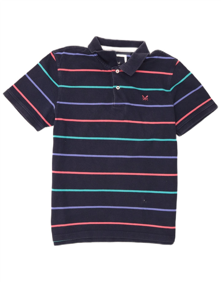Crew Clothing Polo da uomo in cotone a righe medie blu navy