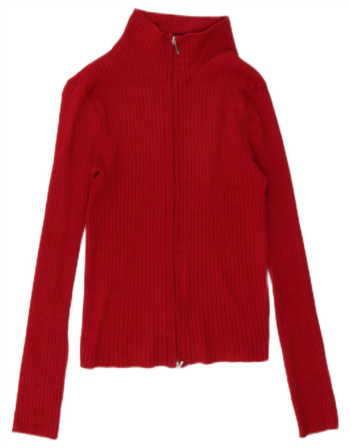 Maglione cardigan da donna Zara UK 12 Medium Red Ramie