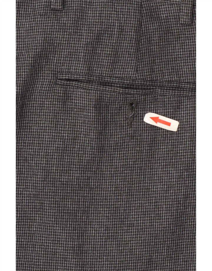 Pantaloni da abito regolari da uomo Marks & Spencer W38 L29 pied de poule grigi