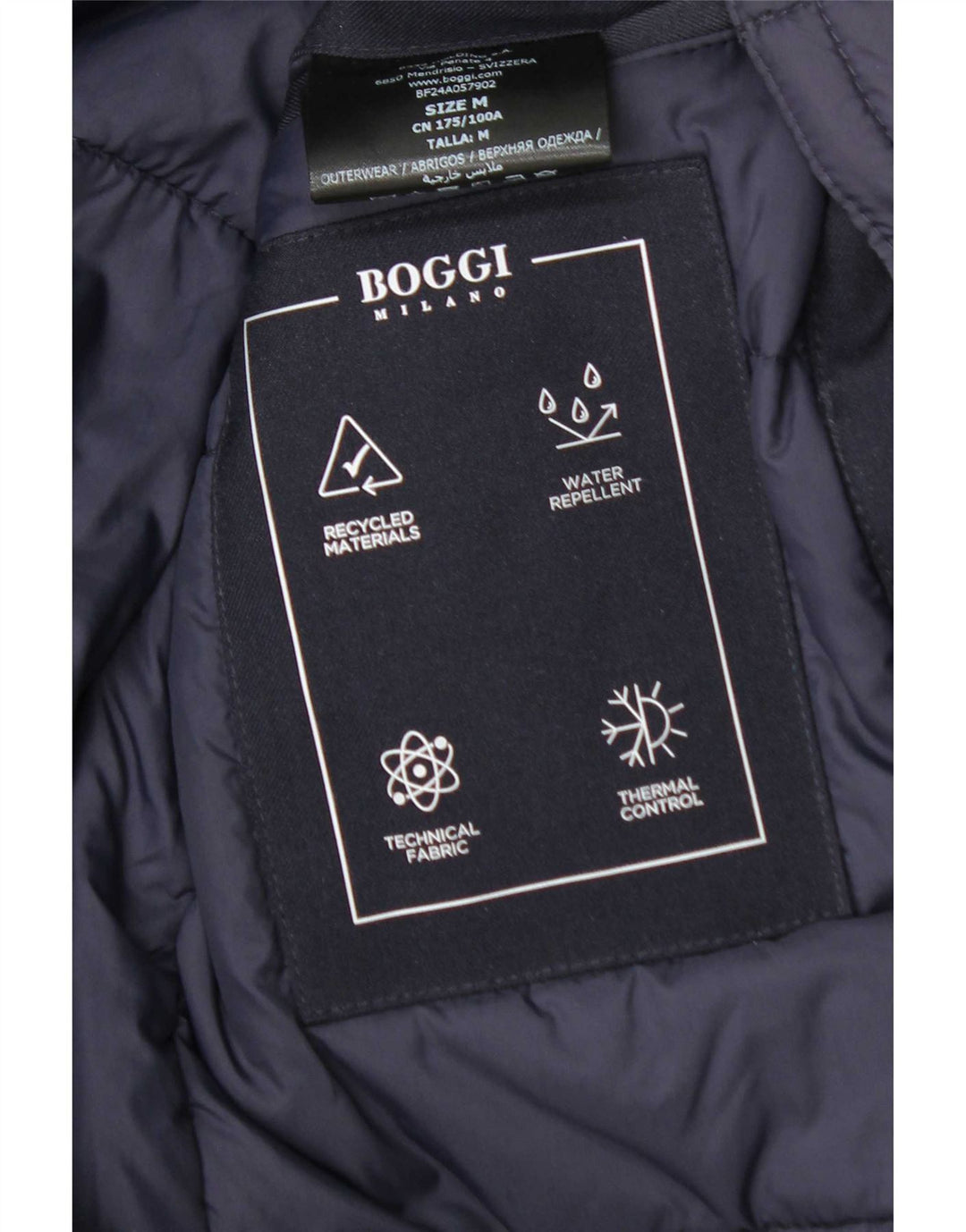 Cappotto giacca a vento da uomo Boggi UK 38 poliestere medio blu navy
