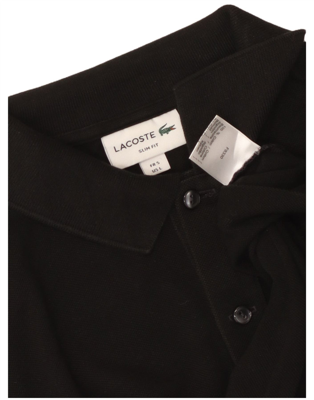 Polo da uomo slim fit Lacoste taglia 5 grande in cotone nero