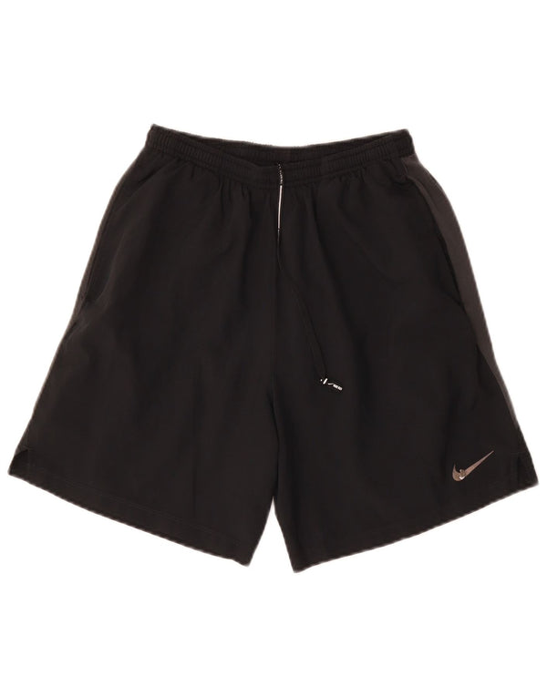 Pantaloncini sportivi Nike da uomo Dri Fit piccoli in poliestere color block nero