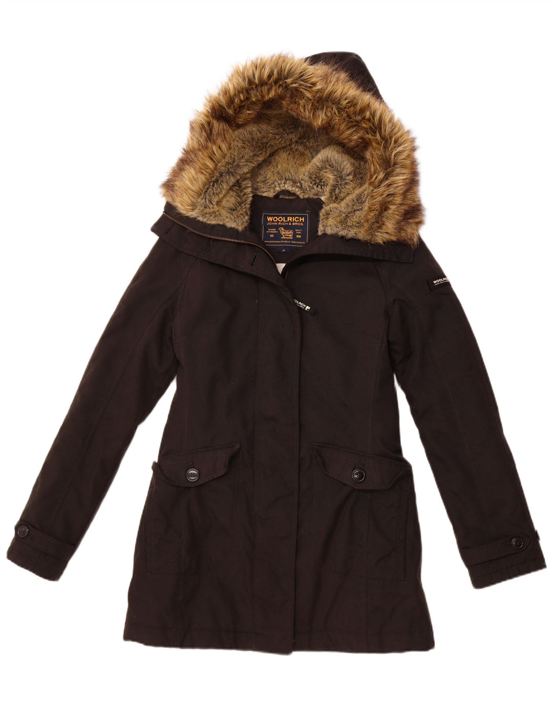 Giacca parka con cappuccio da donna WOOLRICH UK 12 media nera