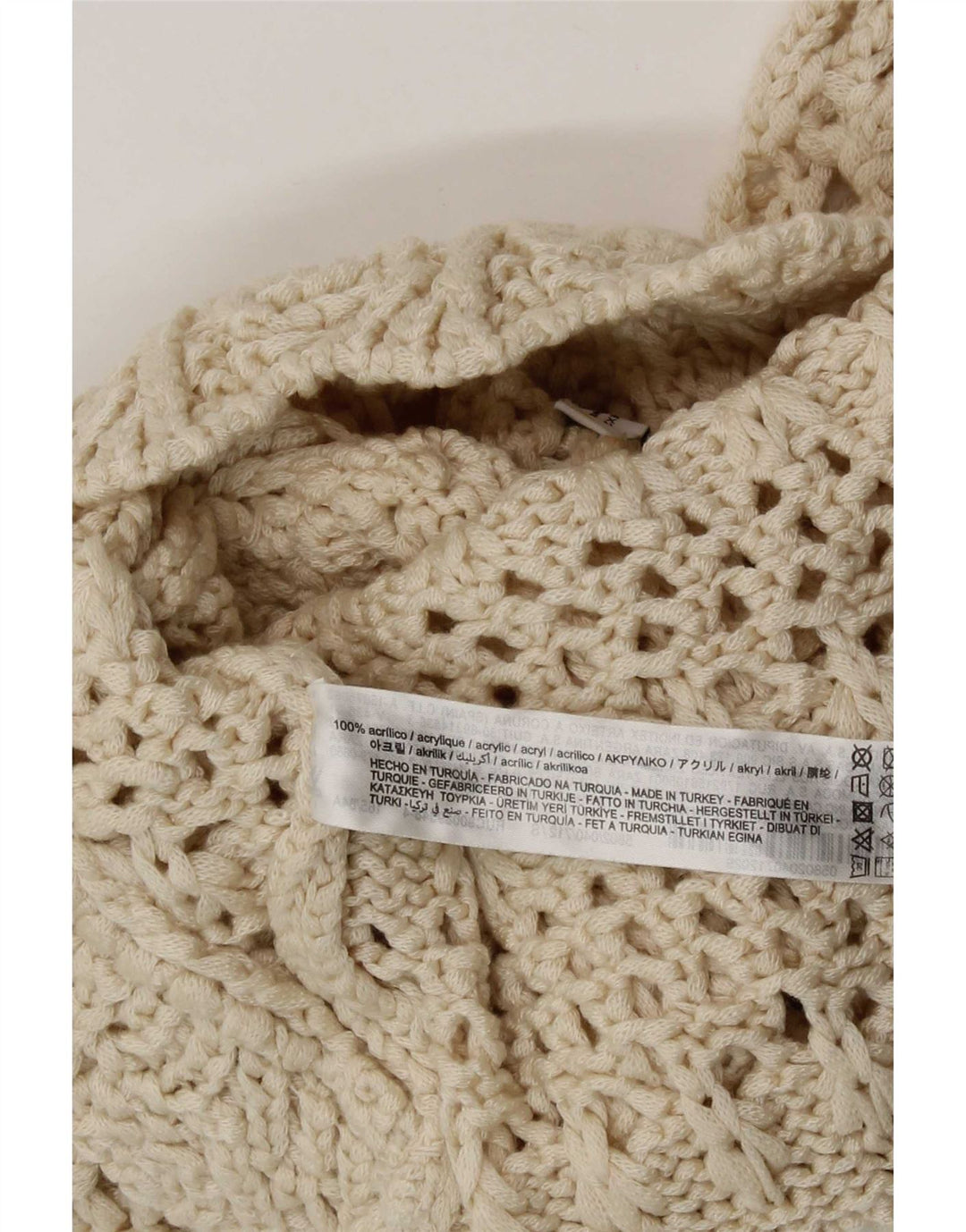 Top trasparente in maglia da donna Zara UK 8 piccolo in acrilico beige