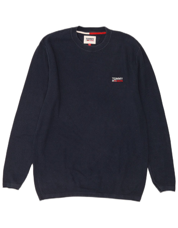 Maglione maglione girocollo da uomo Tommy Hilfiger cotone medio blu navy