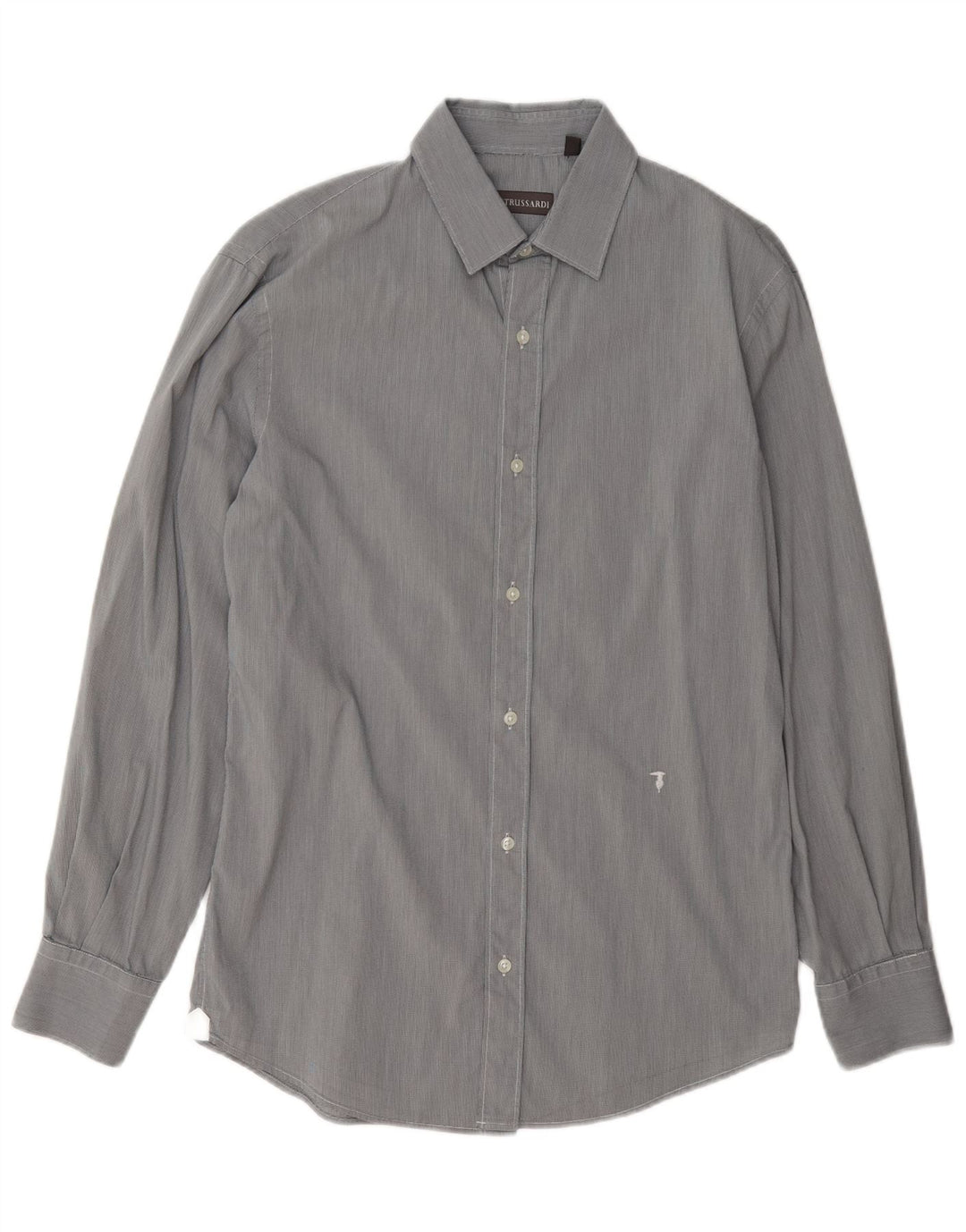 Camicia Trussardi Uomo Taglia 39 Pied De Poule Grigio Medio
