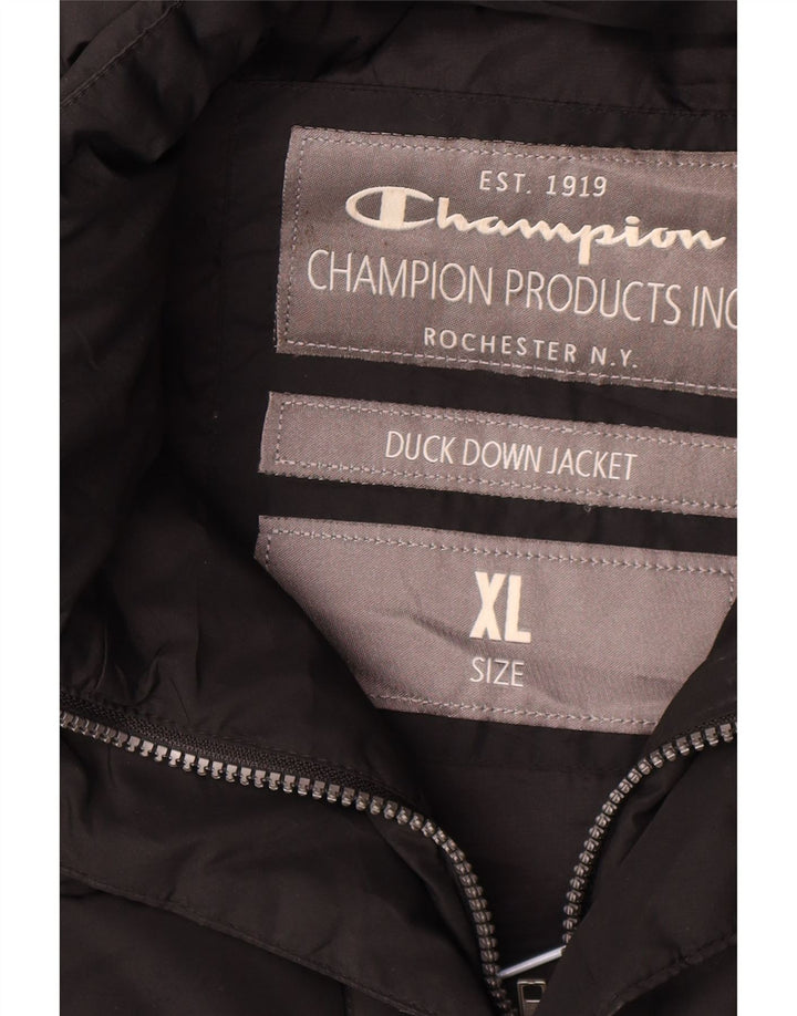Cappotto imbottito con cappuccio da uomo Champion UK 42 XL poliestere nero