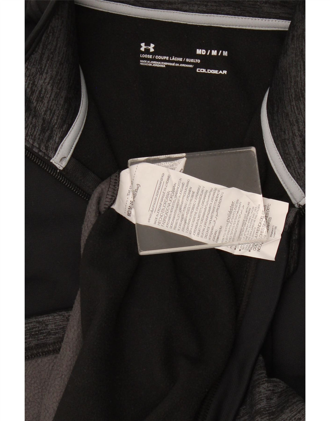 Felpa da uomo Under Armour Cold Gear, maglione color block medio nero