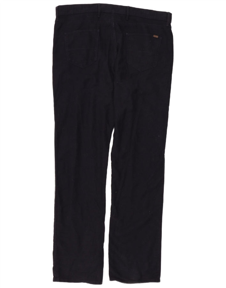 MARKS & SPENCER Jeans dritti da uomo vestibilità regolare W40 L35 cotone blu navy