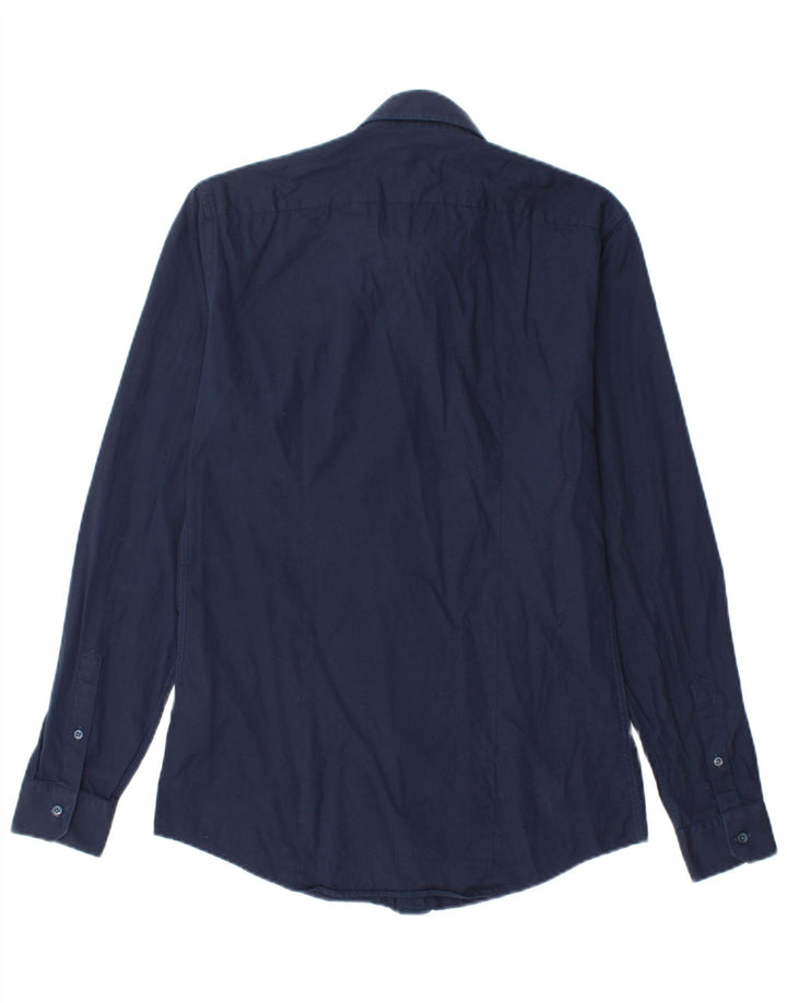 Camicia REISS da uomo slim fit piccola in cotone blu navy