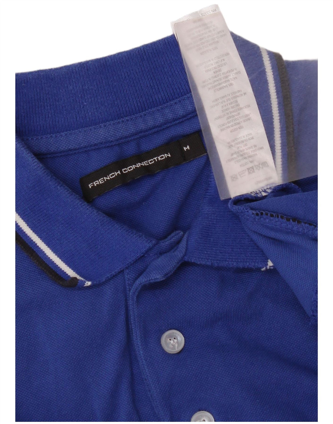Polo da uomo French Connection in cotone blu medio