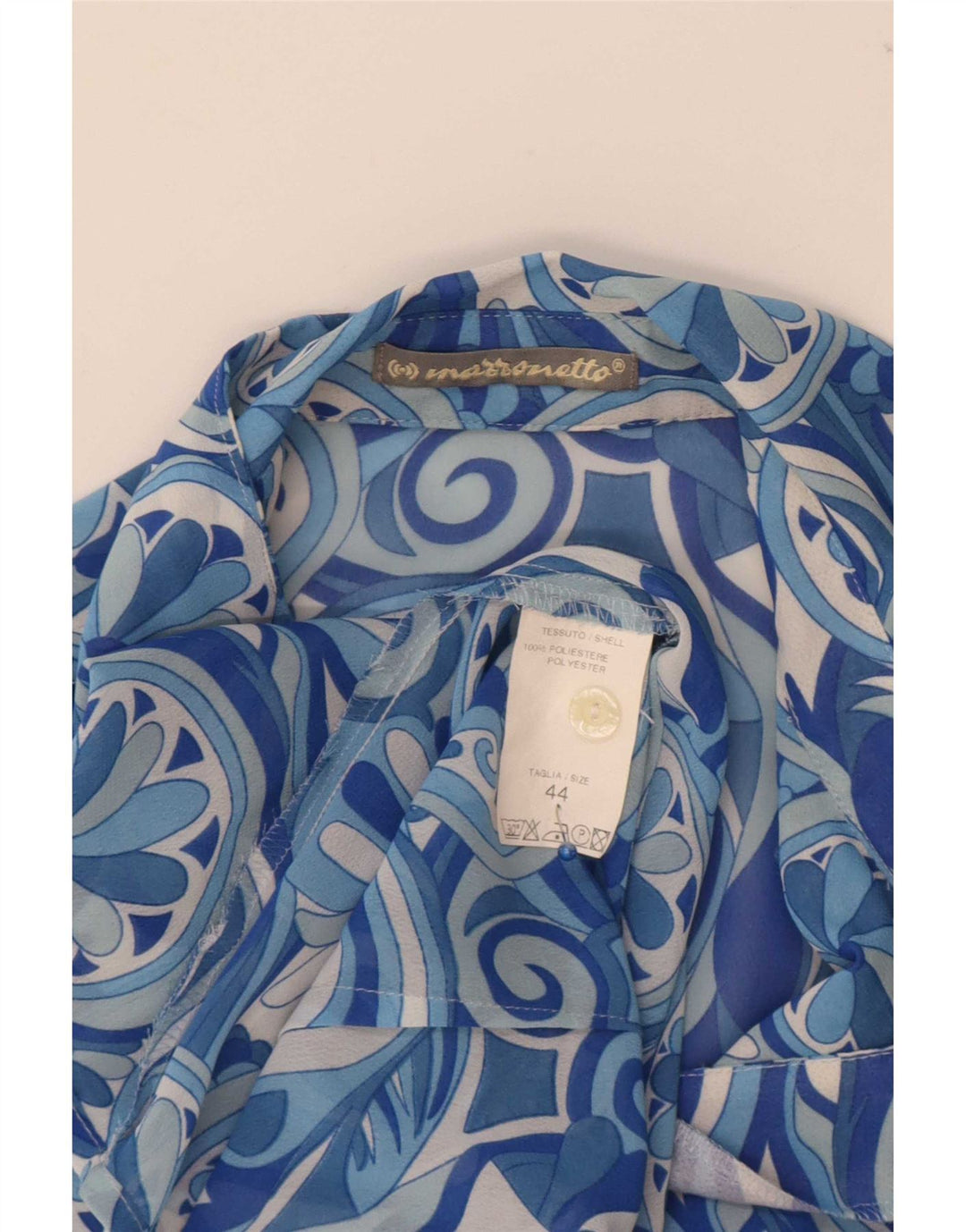 Camicia a maniche corte da donna Marronetto IT 44 Blu medio Paisley