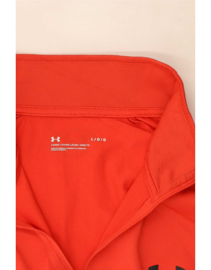 Maglia da ginnastica Under Armour da uomo con zip e collo, grande, rossa
