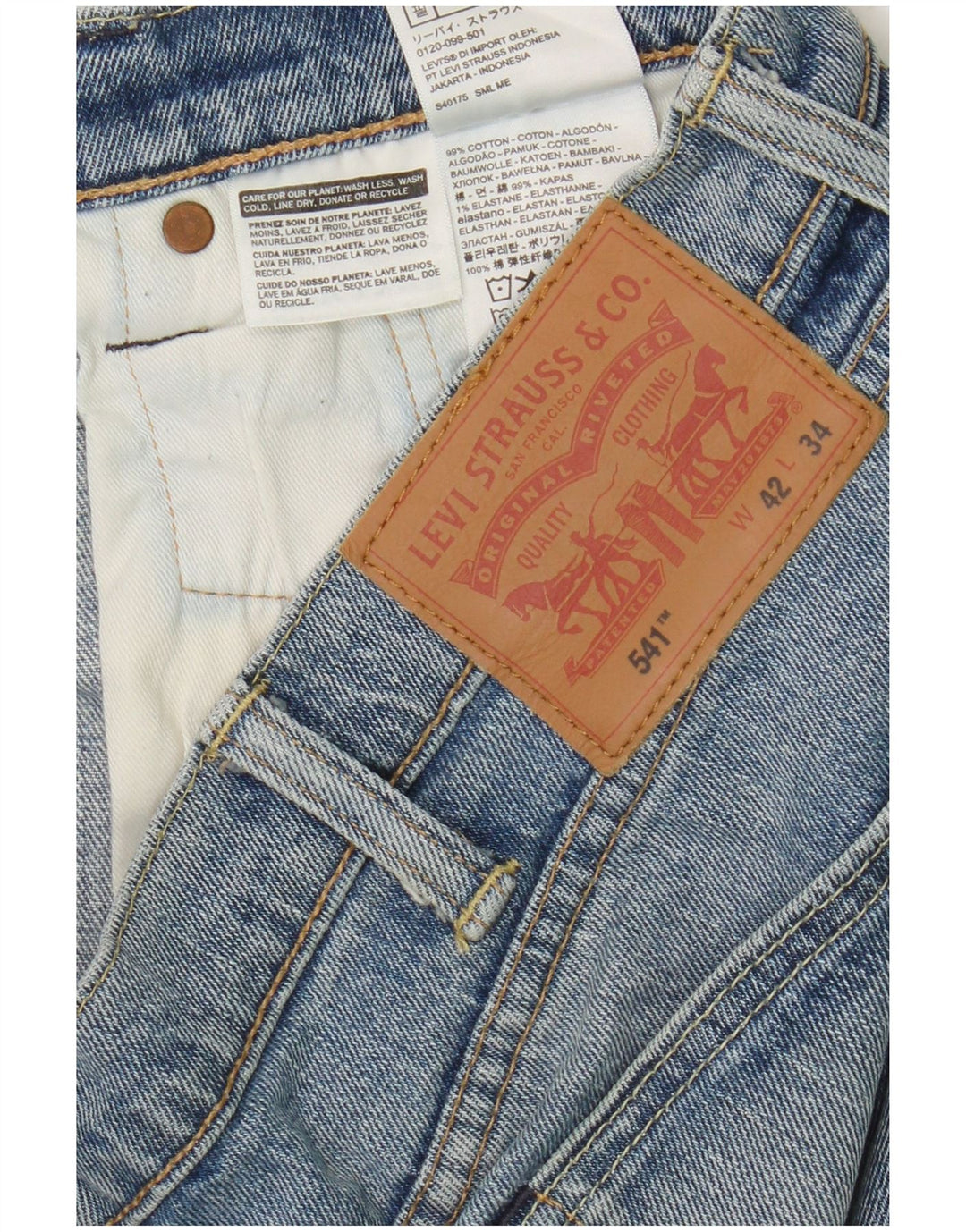 Levi's Uomo 541 Jeans affusolati W42 L34 Cotone blu