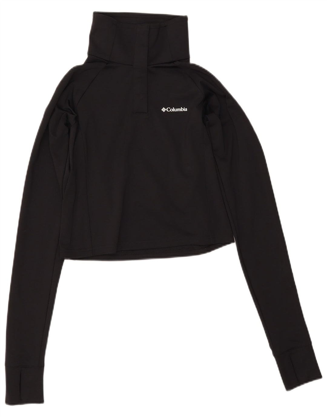 COLUMBIA Top da tuta pullover con collo corto da donna UK 12 medio nero