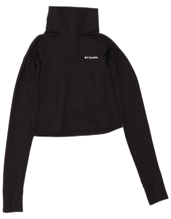 COLUMBIA Top da tuta pullover con collo corto da donna UK 12 medio nero