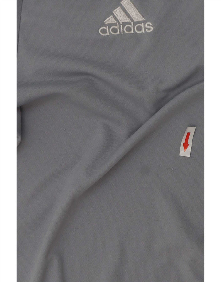 T-shirt Adidas Climalite da uomo Top in poliestere color block blu medio
