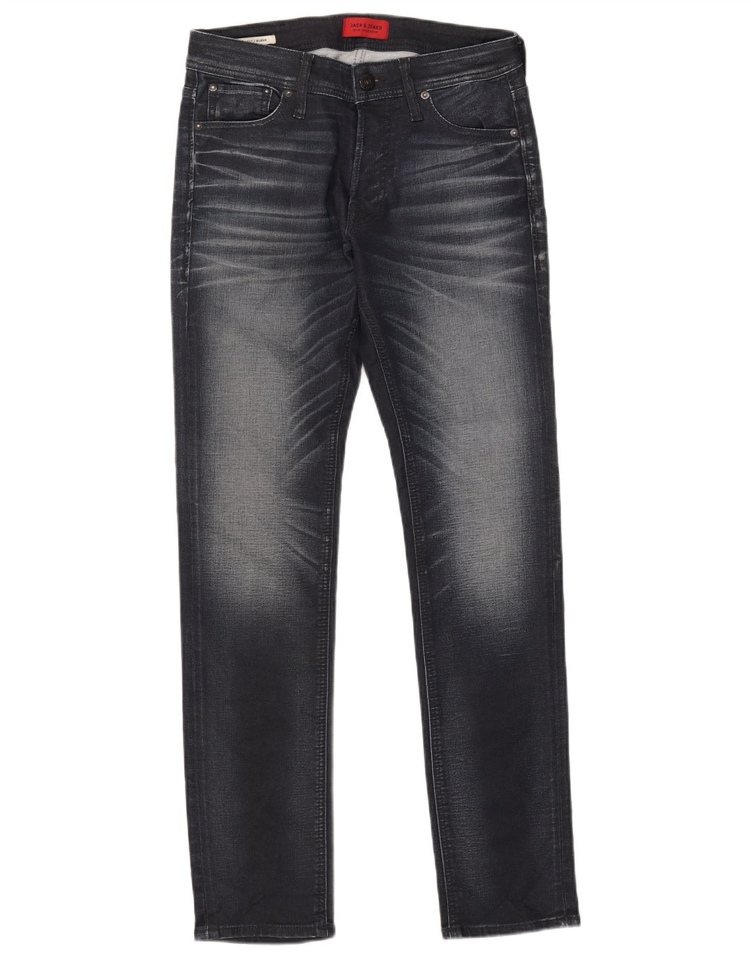 Jack & Jones Uomo GLENN Slim Jeans W29 L30 Blu Navy Cotone