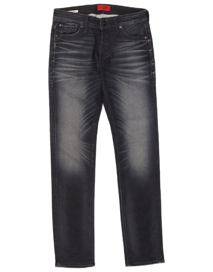 Jack & Jones Uomo GLENN Slim Jeans W29 L30 Blu Navy Cotone