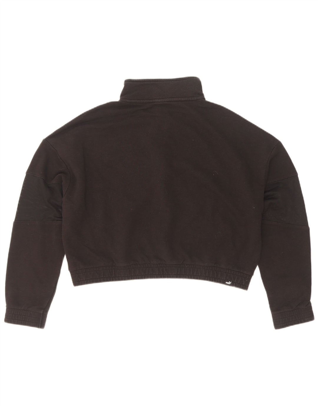 Giacca da ginnastica oversize corta da donna Puma UK 10 piccola in cotone nero