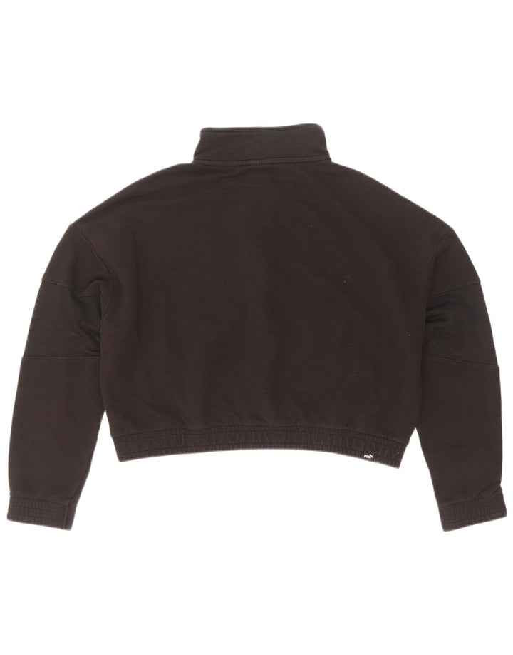 Giacca da ginnastica oversize corta da donna Puma UK 10 piccola in cotone nero