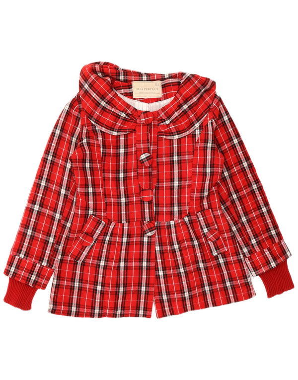 Soprabito corto da donna vintage EU 40 medio rosso a quadri