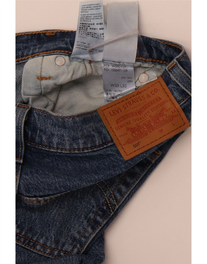 LEVI'S Mens 501 Straight Jeans W29 L30 Blue Cotton