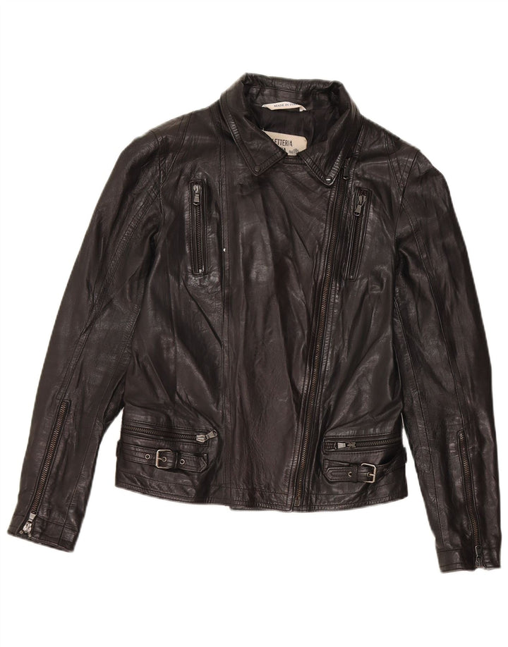 Giacca da motociclista in pelle da donna Bayside IT 44 media pelle nera