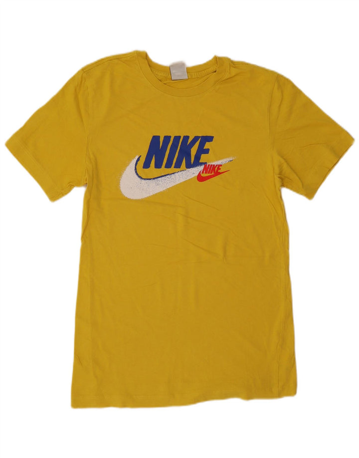 T-shirt grafica da uomo Nike Top Small in cotone giallo