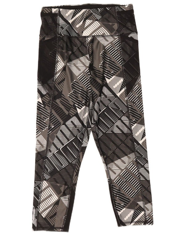 Leggings Capri da donna Puma UK 12 poliestere geometrico nero medio
